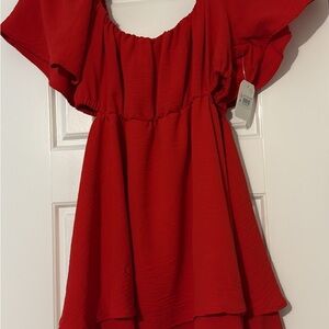 Altar'd State Vibrant Red Dress